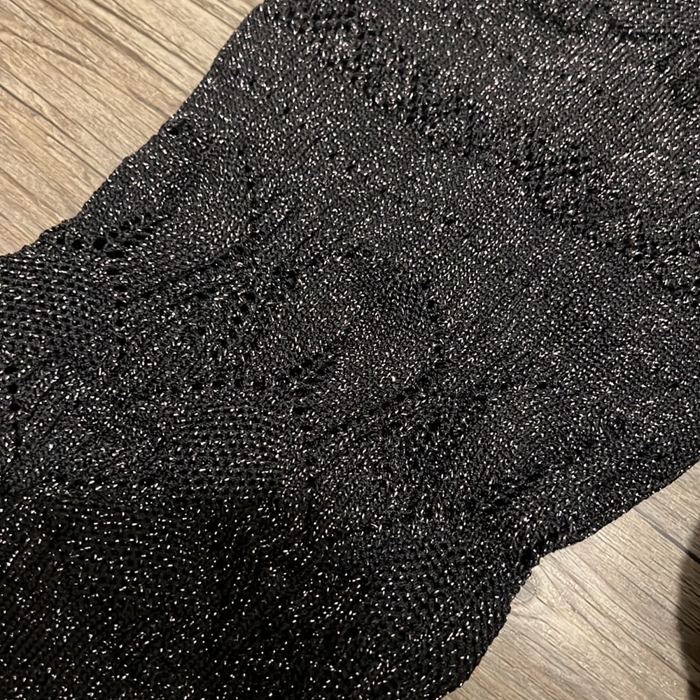 NWT Current Air Los Angeles Black Metallic Pointe Knit Sweater Size Large - Picture 6 of 6
